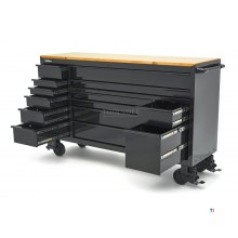 HBM Werkzeugwagen, 14 Schubladen, 182 cm, schwarz 