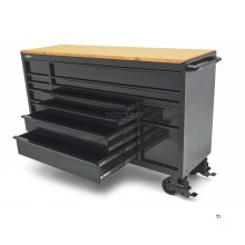 HBM Werkzeugwagen, 14 Schubladen, 182 cm, schwarz 