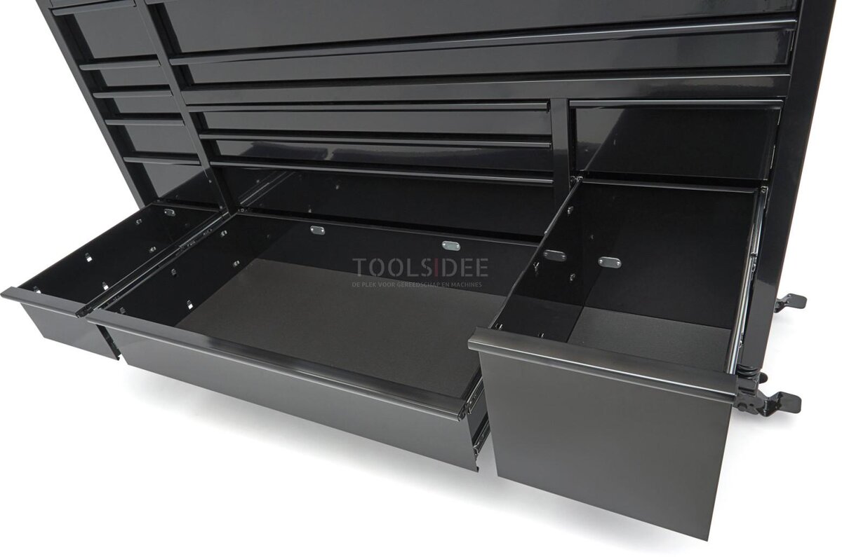 HBM Werkzeugwagen, 14 Schubladen, 182 cm, schwarz 