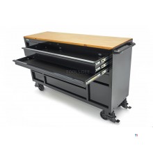 HBM Werkzeugwagen, 14 Schubladen, 182 cm, schwarz 
