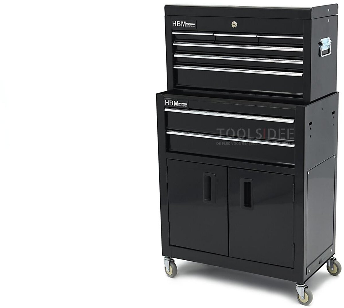 HBM Werkzeugwagen inklusive Oberschrank, schwarz, Modell 2 