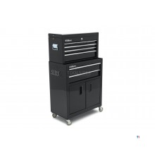 HBM Werkzeugwagen inklusive Oberschrank, schwarz, Modell 2 