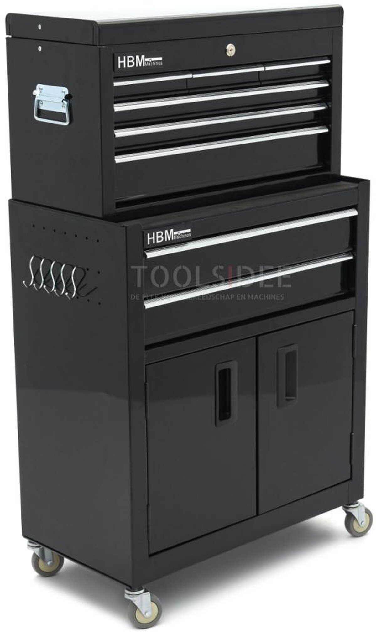 HBM Werkzeugwagen inklusive Oberschrank, schwarz, Modell 2 