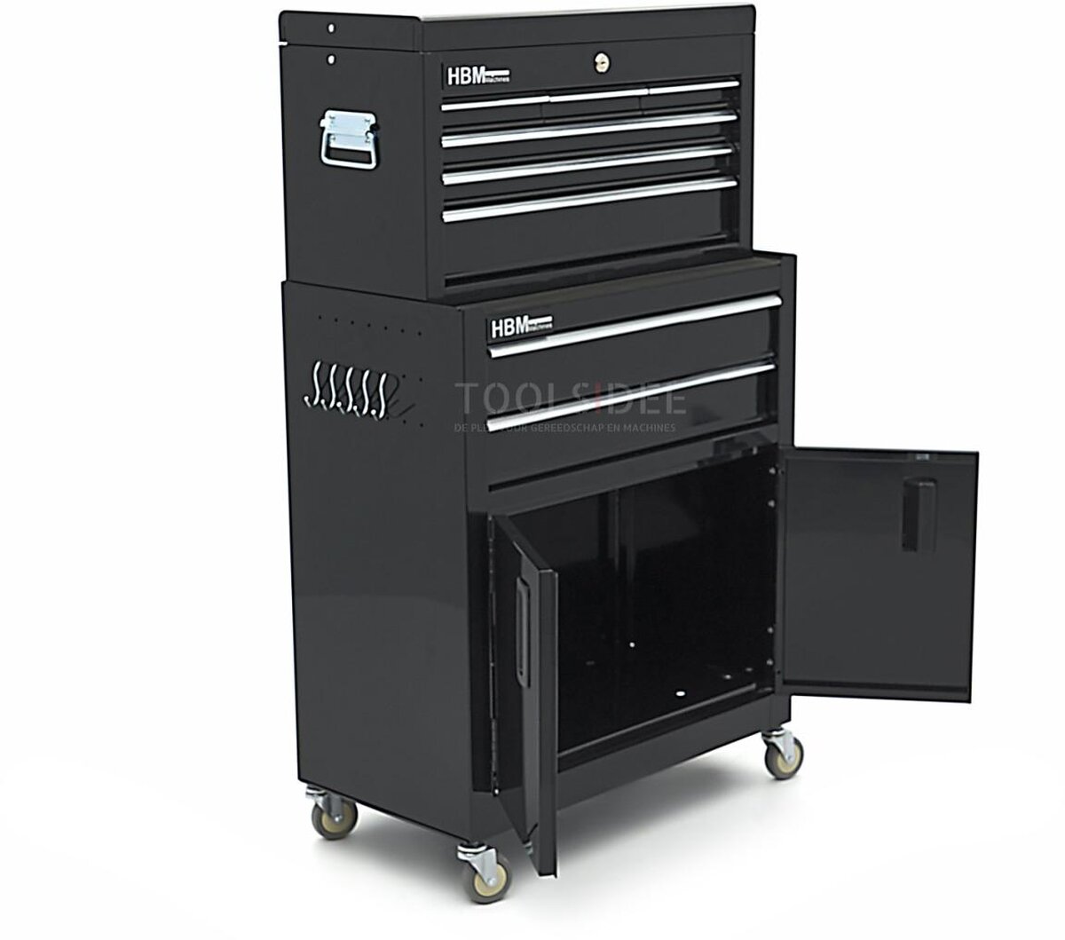 HBM Werkzeugwagen inklusive Oberschrank, schwarz, Modell 2 