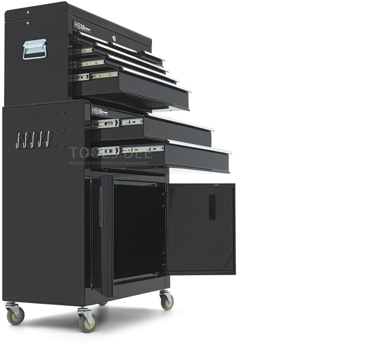 HBM Werkzeugwagen inklusive Oberschrank, schwarz, Modell 2 