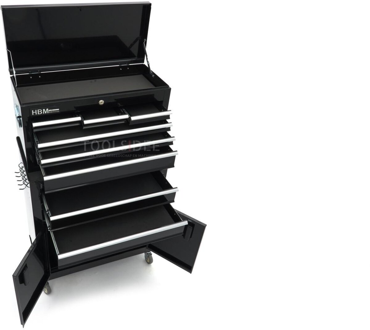HBM Werkzeugwagen inklusive Oberschrank, schwarz, Modell 2 