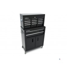 HBM Werkzeugwagen inklusive Oberschrank, schwarz, Modell 2 