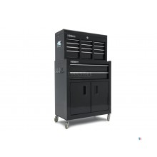 HBM Werkzeugwagen inklusive Oberschrank, schwarz, Modell 2 