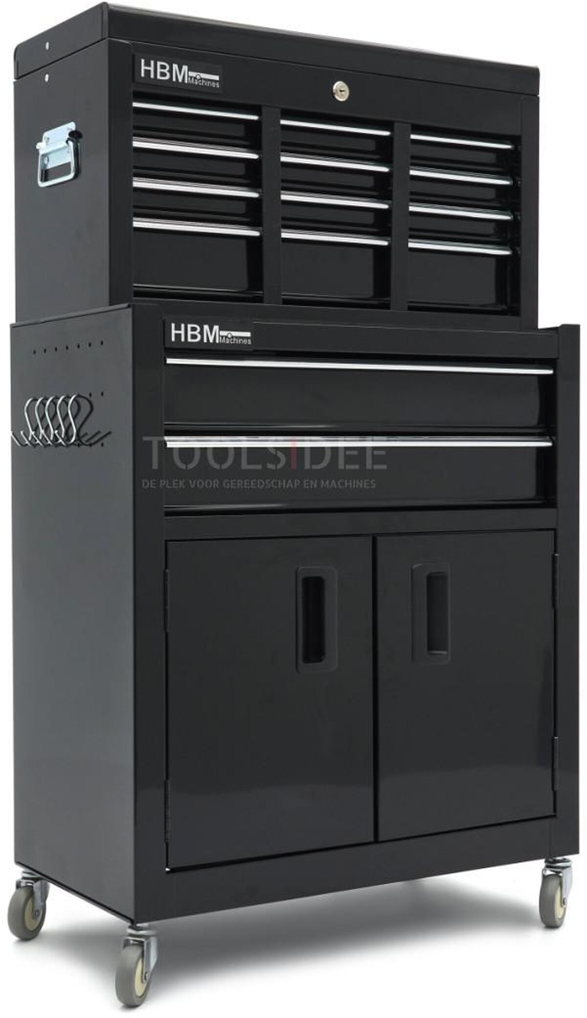 HBM Werkzeugwagen inklusive Oberschrank, schwarz, Modell 2 