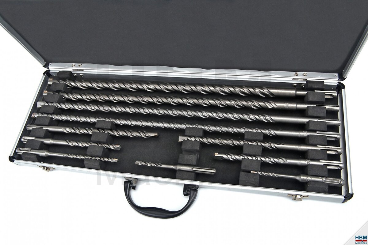 HBM 11 stykke SDS Borenset i aluminiumsveske
