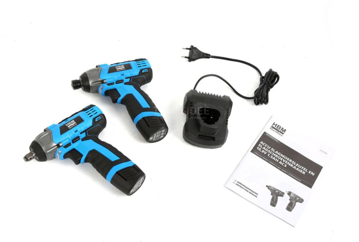 HBM batteridrevet slagnøkkel og slagskrutrekker 10,8 Volt HBM batteridrevet slagnøkkel og slagskrutrekker 10,8 Volt