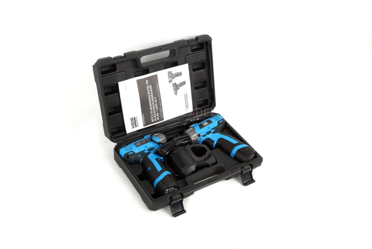 HBM batteridrevet slagnøkkel og slagskrutrekker 10,8 Volt HBM batteridrevet slagnøkkel og slagskrutrekker 10,8 Volt