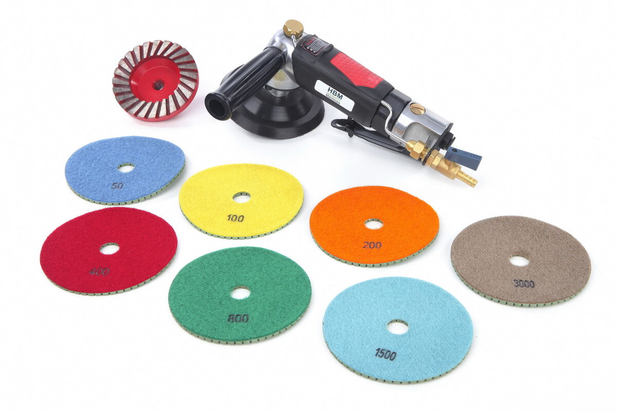 HBM 125 mm. Profi Natte schuurmachine en Polijstmachine