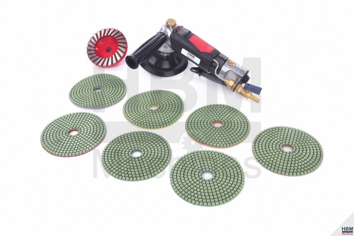 HBM 125 mm. Profi Natte schuurmachine en Polijstmachine