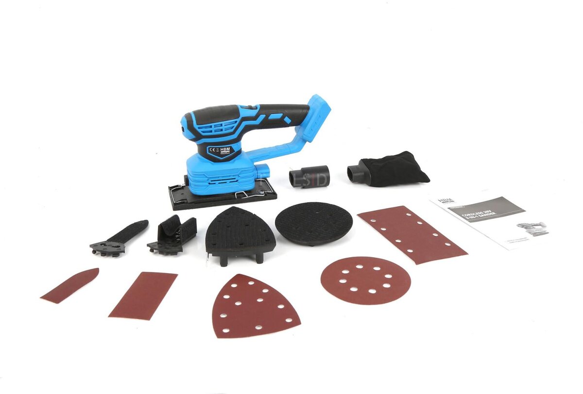 HBM 3-in-1 multifunctional battery sander 20 V, 125 mm, 11,000 rpm HBM 3-in-1 multifunctional battery sander 20 V, 125 mm, 11,000 rpm