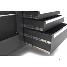 HBM mobile tool trolley, workbench 114 cm with wooden worktop, black HBM mobile tool trolley, workbench 114 cm with wooden worktop, black