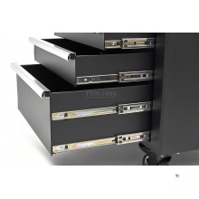 HBM mobile tool trolley, workbench 114 cm with wooden worktop, black HBM mobile tool trolley, workbench 114 cm with wooden worktop, black