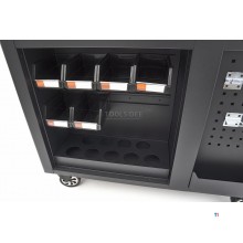 HBM mobile tool trolley, workbench 114 cm with wooden worktop, black HBM mobile tool trolley, workbench 114 cm with wooden worktop, black