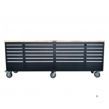 HBM værktøjsvogn , træbordplade, 258 cm, sort HBM værktøjsvogn , træbordplade, 258 cm, sort