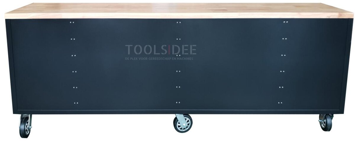 HBM værktøjsvogn , træbordplade, 258 cm, sort HBM værktøjsvogn , træbordplade, 258 cm, sort