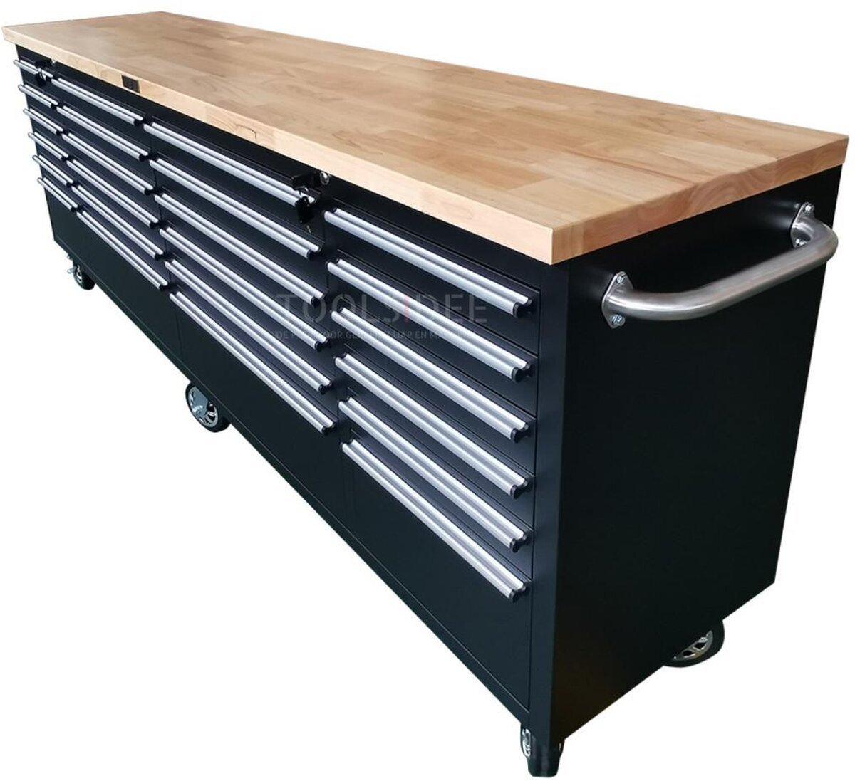 HBM værktøjsvogn , træbordplade, 258 cm, sort HBM værktøjsvogn , træbordplade, 258 cm, sort