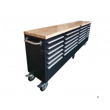 HBM værktøjsvogn , træbordplade, 258 cm, sort HBM værktøjsvogn , træbordplade, 258 cm, sort