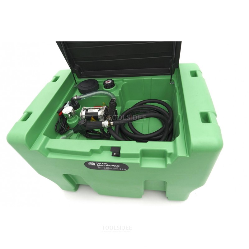 HBM 12 Volt 330 Liter petrol pump with tank and lid HBM 12 Volt 330 Liter petrol pump with tank and lid