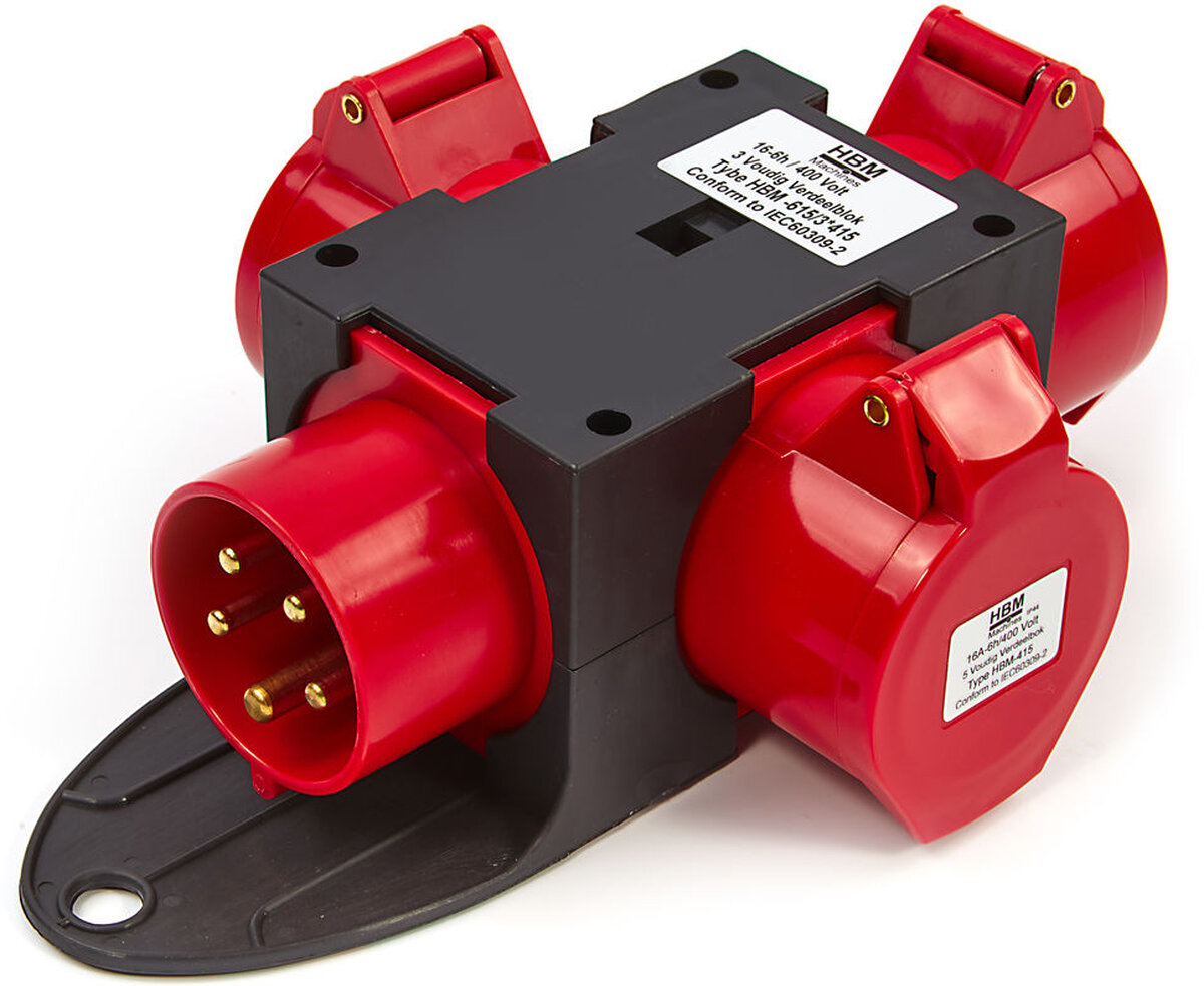 HBM 400 Volt 3-veis Distribusjonsblokk 32 Ampere HBM 400 Volt 3-veis Distribusjonsblokk 32 Ampere