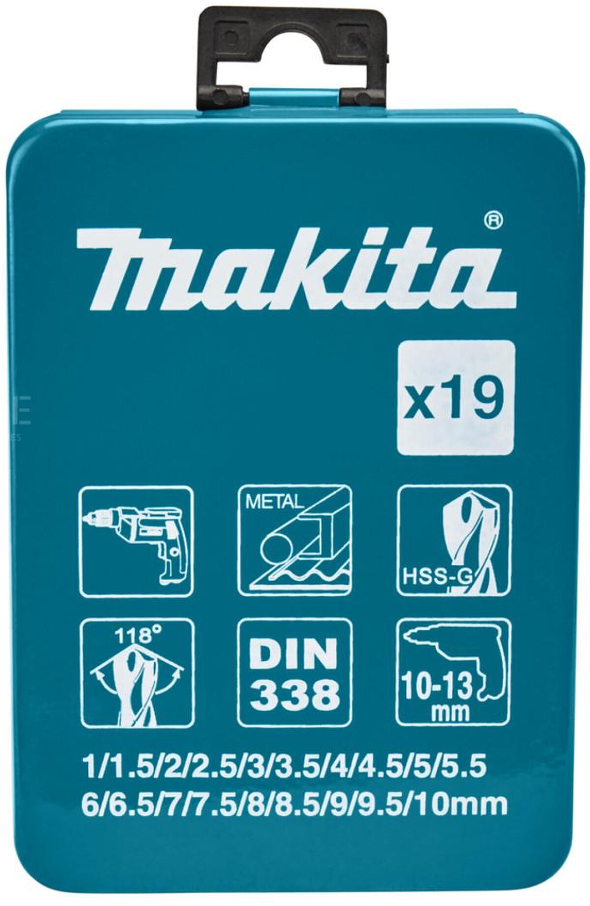 Makita HSS-G metaalborenset HSS-G 19-delig, D-54025 Makita HSS-G metaalborenset HSS-G 19-delig, D-54025