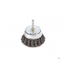 HBM 75 mm. cup brush with corrugated steel wire with 6 mm. recording
