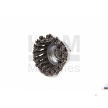 HBM 75 mm. cup brush with corrugated steel wire with 6 mm. recording