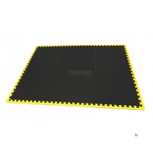 HBM EVA gulvflisesett for gulvbeskyttelse 6-delt, sort, gul 