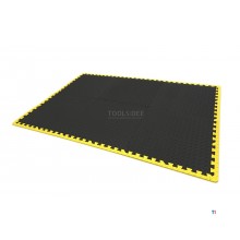 HBM EVA gulvflisesett for gulvbeskyttelse 6-delt, sort, gul 