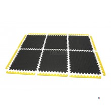HBM EVA gulvflisesett for gulvbeskyttelse 6-delt, sort, gul 