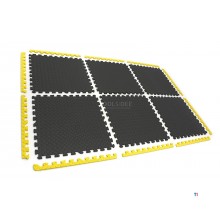 HBM EVA gulvflisesett for gulvbeskyttelse 6-delt, sort, gul 