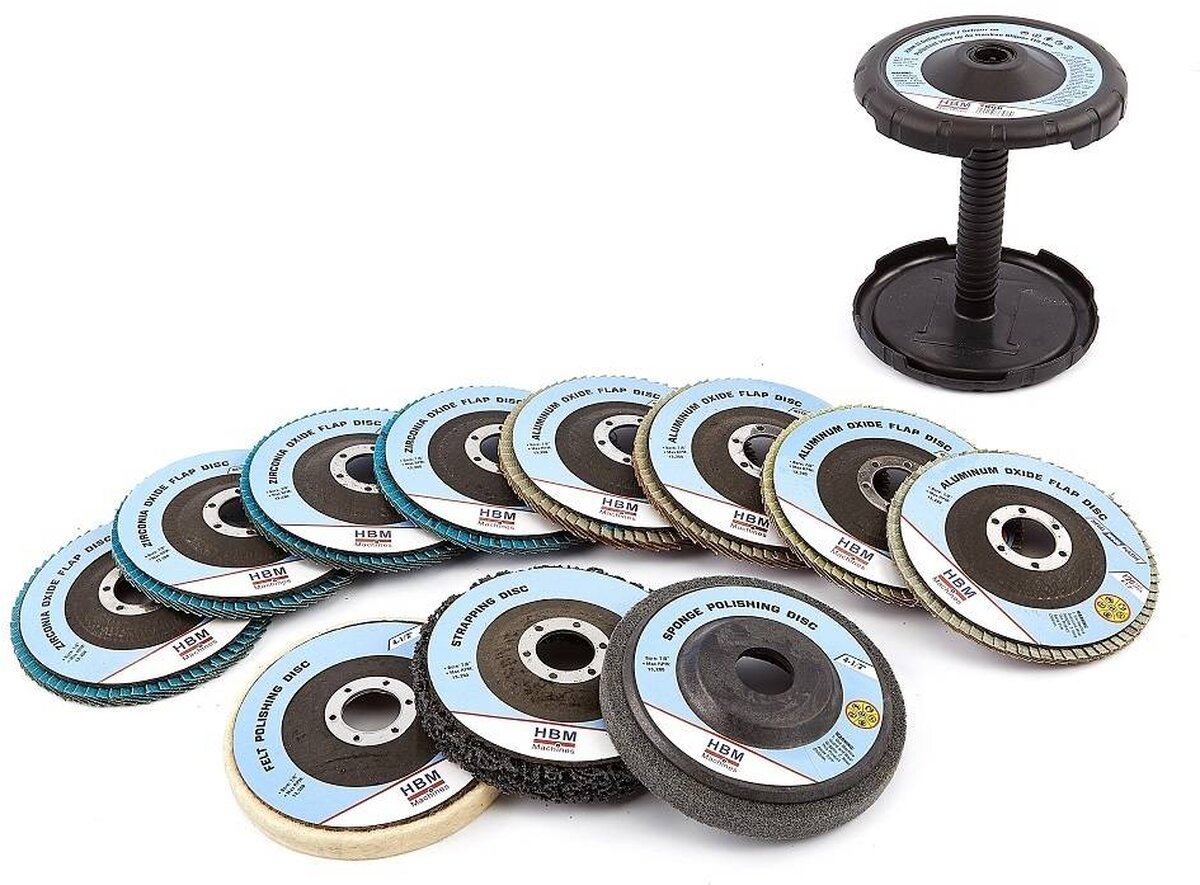 Hbm 11-delt slibning / slibning og poleringssæt til vinkelsliberen Hbm 11-delt slibning / slibning og poleringssæt til vinkelsliberen