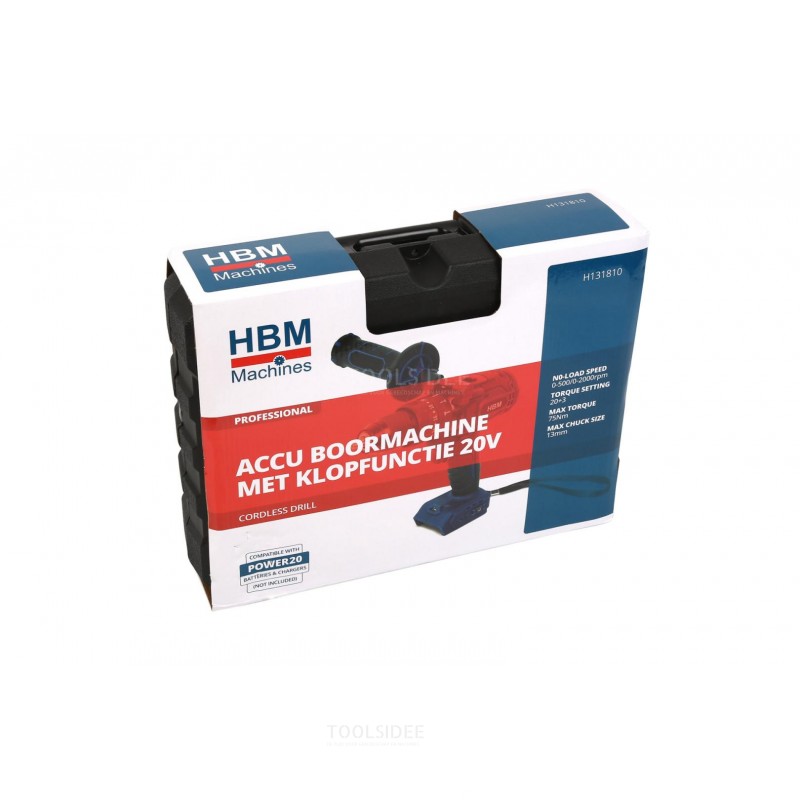 HBM akku boremaskine med slagfunktion 20 Volt Power20 