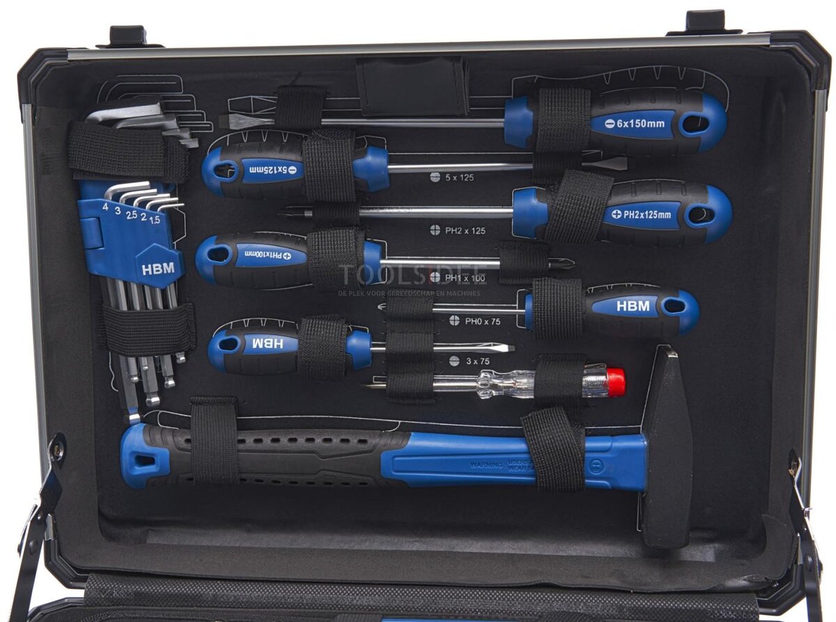 HBM gevulde gereedschapskoffer 111-delig 