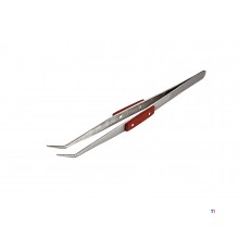 HBM 205 mm. tweezers with curved jaws and heat resistant handles