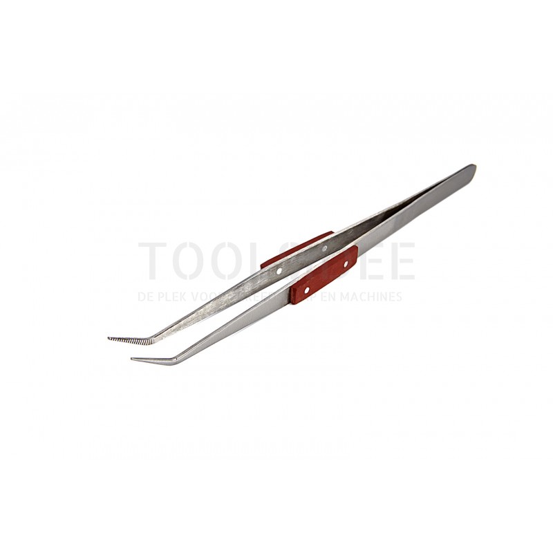 HBM 205 mm. tweezers with curved jaws and heat resistant handles