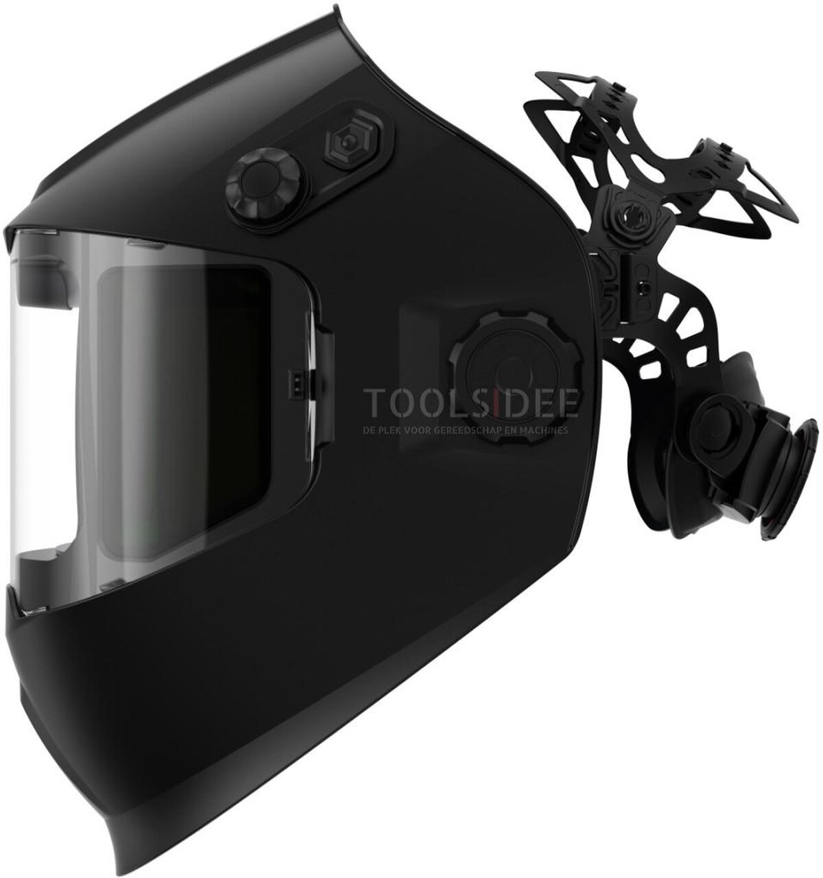HBM Schweißhelm Advanced Spark schwarz, selbstabdunkelnd, Schleifmodus, 4 ARC-Sensoren, DIN 3-13, Seitenfenster, 580 g.