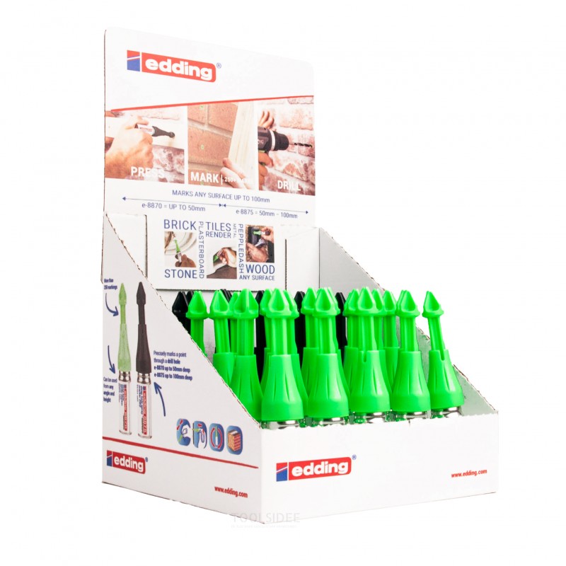 Edding Markeringsspray Gem.display E-8870+E-8875 grøn/sort hætte 30stk
