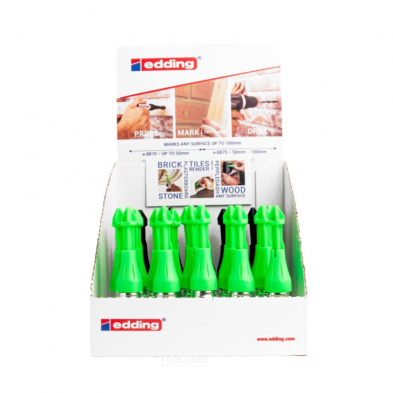Edding Markeringsspray Gem.display E-8870+E-8875 grøn/sort hætte 30stk
