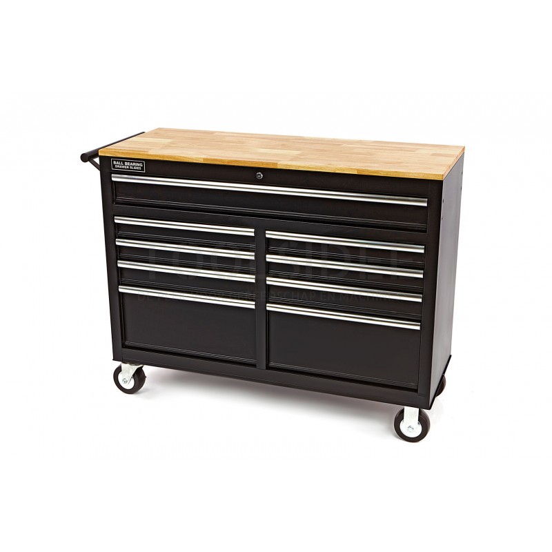 HBM 112 cm. mobile tool trolley, workbench with wooden worktop