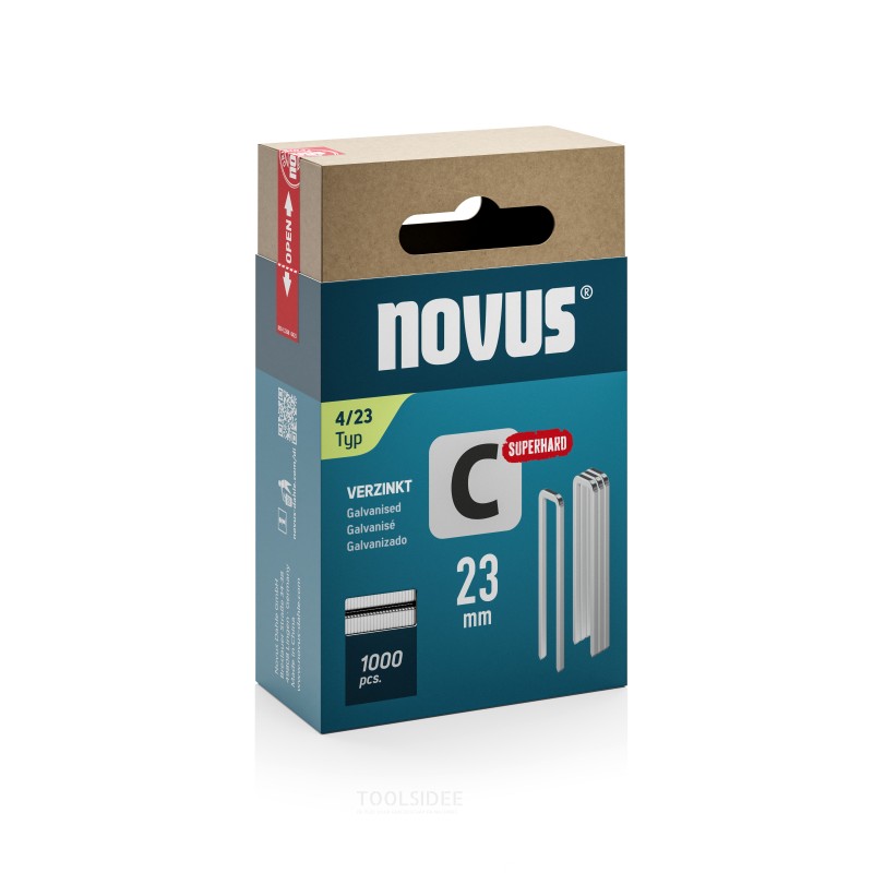 Novus Staple med smal ryg C 4/23mm Superhard (1.000 stk.)