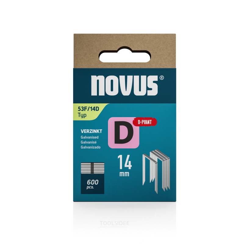 Novus-nidonta litteällä trådilla D 53F/14mm D-punkt (600 stykker)