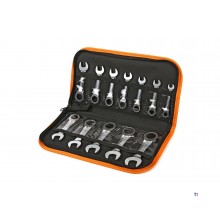 BETA 142c / a12 - 12-piece short ring, ratchet, open-ended spanner set in case - 001420175