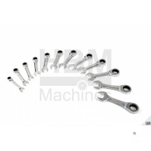 BETA 142c / a12 - 12-piece short ring, ratchet, open-ended spanner set in case - 001420175