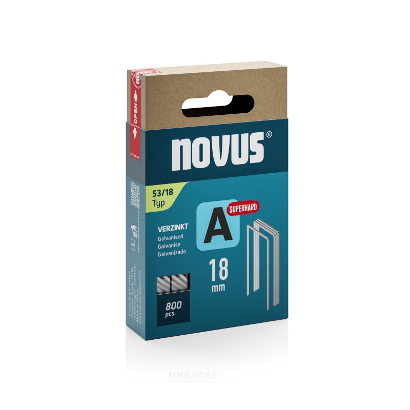 Novus Staple with fin tråd A 53/18mm Superhard (800 stykker)