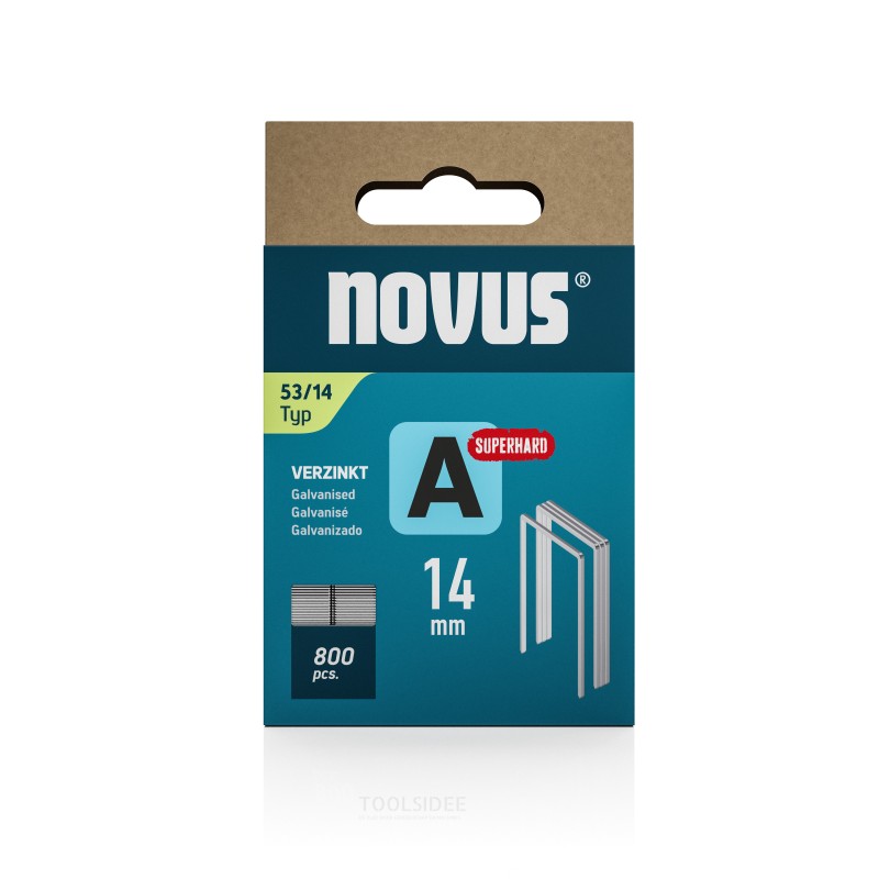 Novus Staple with fin tråd A 53/14mm Superhard (800 stykker) Novus Staple with fin tråd A 53/14mm Superhard (800 stykker)